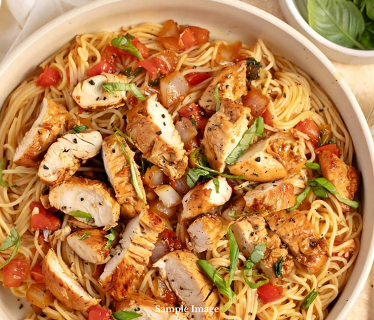 Chicken Spaghetti with Tomato Basil Sauce