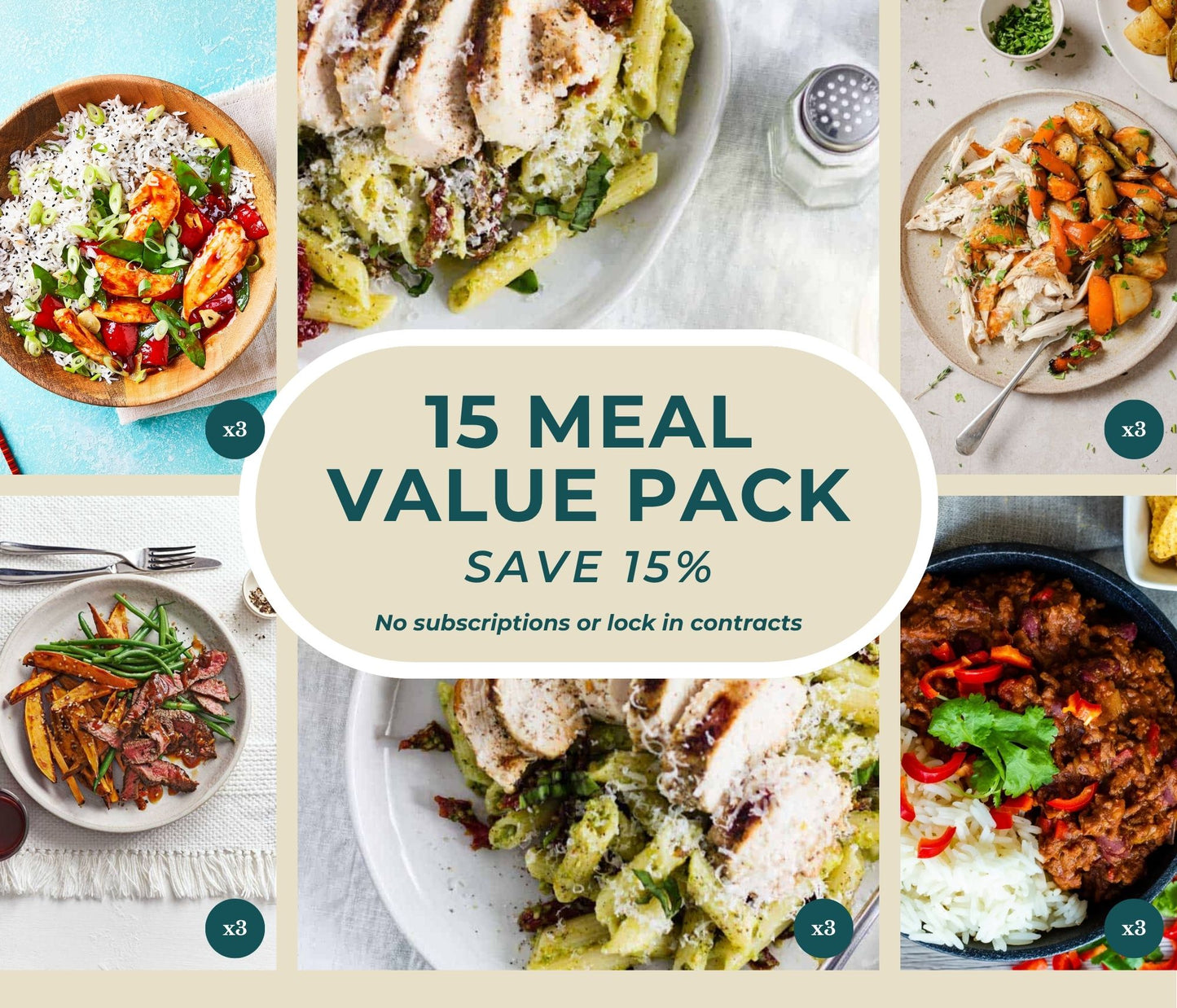 15 Meal Value Pack – Save 15%